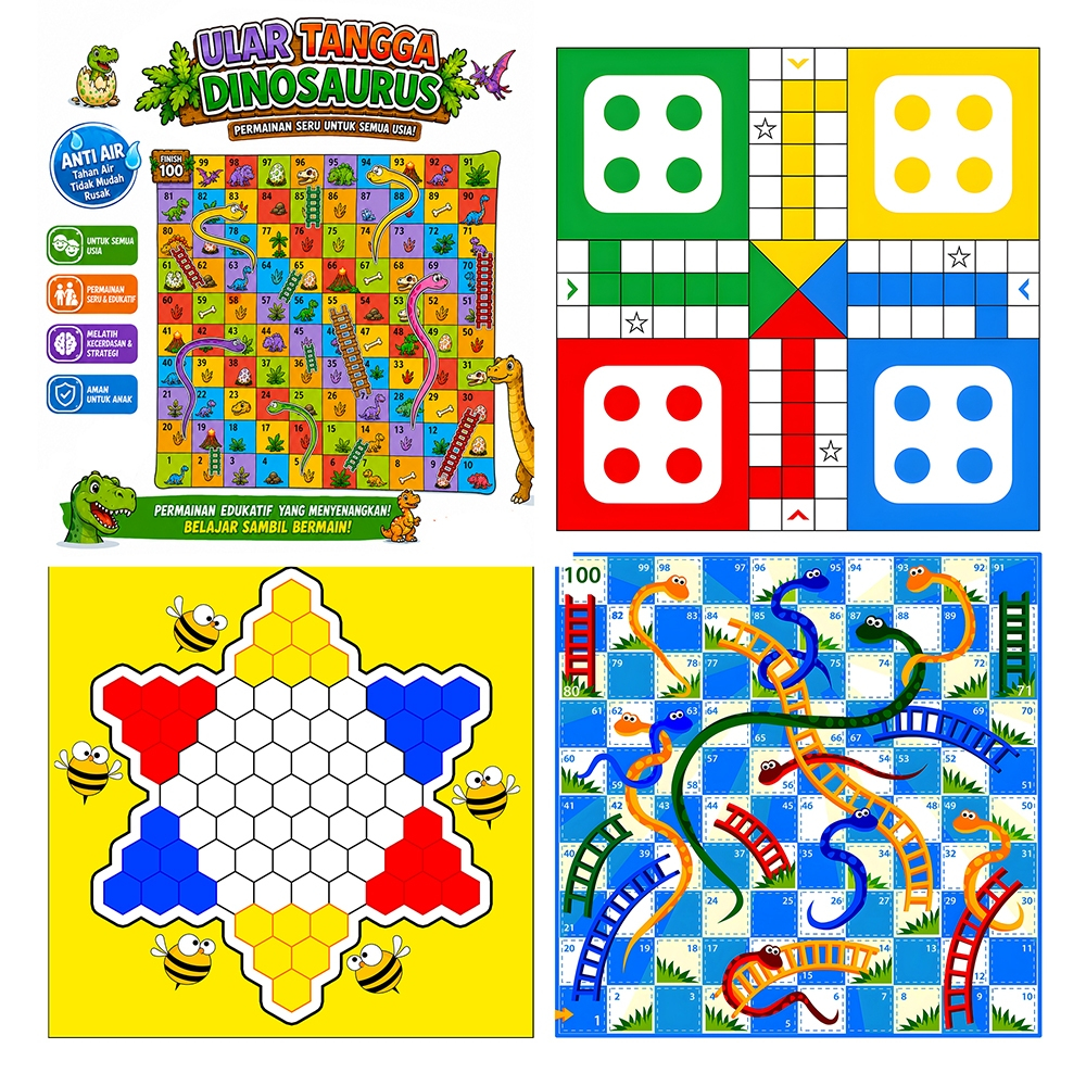 Ular Tangga Halma Ludo Besar Mainan Anak Anti Air