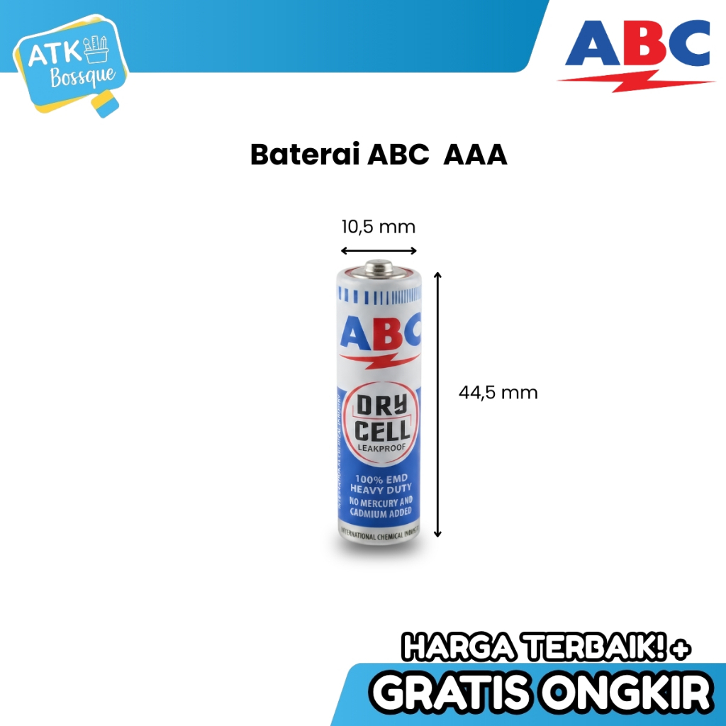 Baterai ABC Biru AAA R3 Batu Batre Size Kecil Batrei ABC Biru 1.5 V - 1 Pcs /. SATUAN - SHABQ