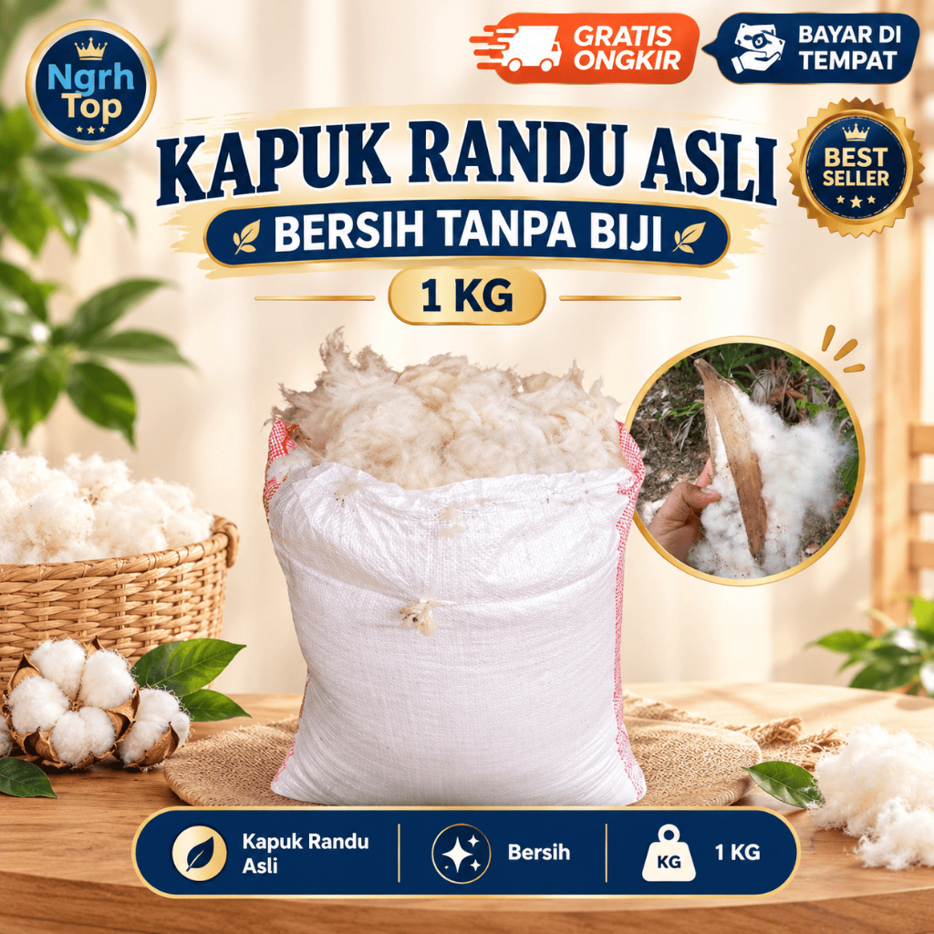 Kapuk Randu Asli Bersih Putih ~ Isian Bantal/Guling