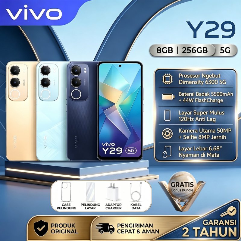 [COD] vivo Y29 5G / Y19s Pro Promo HP Original RAM Besar Baterai Awet Garansi 2 Tahun Smartphone And