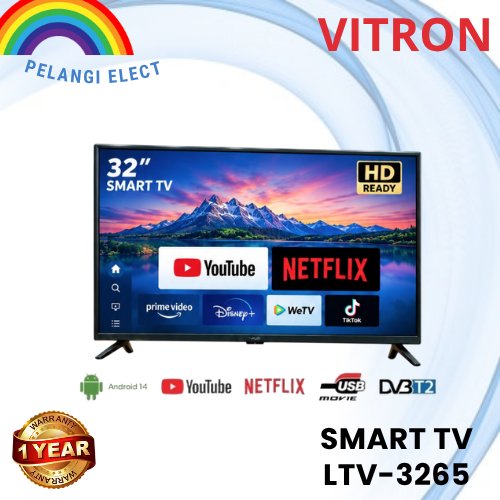 VITRON Smart TV LTV 3265 Youtube Netflix USB Movie HDMI 32 Inch Android 14 Garansi Resmi