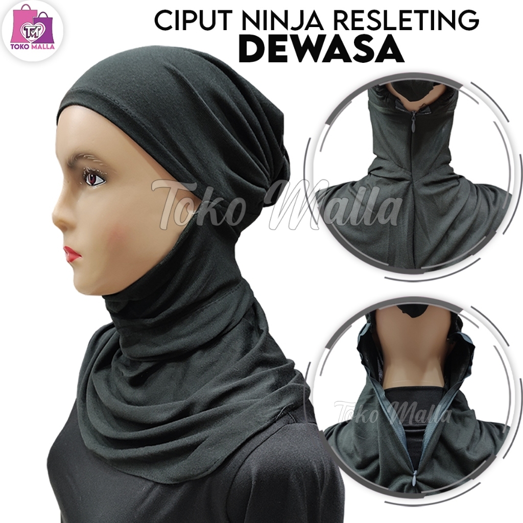 Ciput Ninja Resleting Dalaman Badana Kaos Cepol Hijab Muslim Turki Anti Budek Daleman Siput Jilbab I