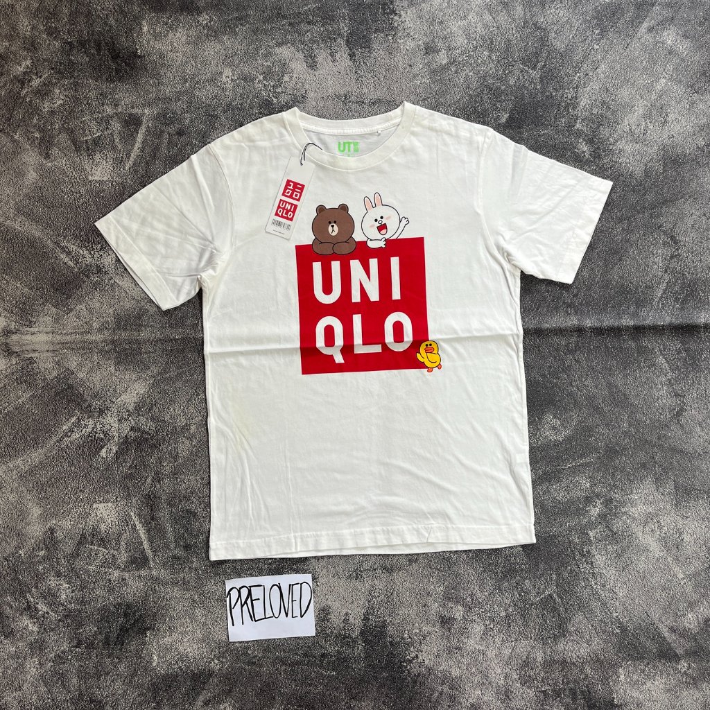 Tshirt Uniqlo UT x Line Friends Kaos Putih ukuran M