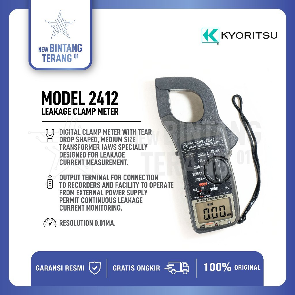 Kyoritsu 2412 Leakage Clamp Meter