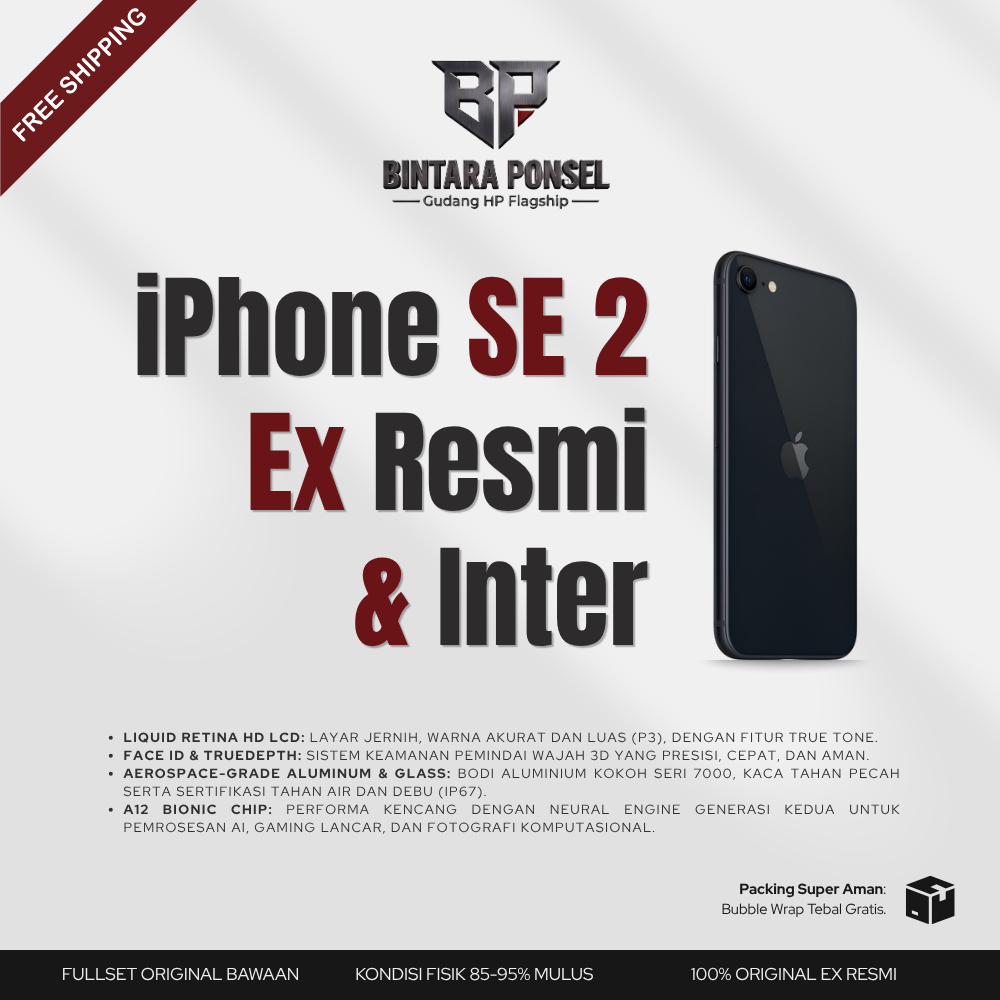 [Bintara Ponsel] Iphone SE 2020 | SE 2| 64 GB | 128GB | Ex Resmi | Ex Inter | Fullset | Unit Only | 