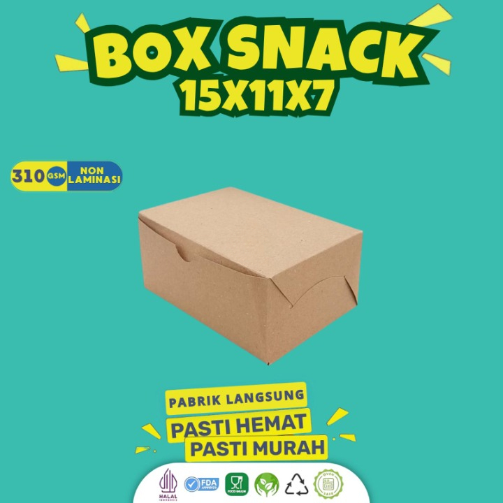 Dus Snack Box Kraft  Coklat Polos 11x15 cm / Dus Kue Roti 15x11 / Dus Kue Roti Cemilan Box Snack haj
