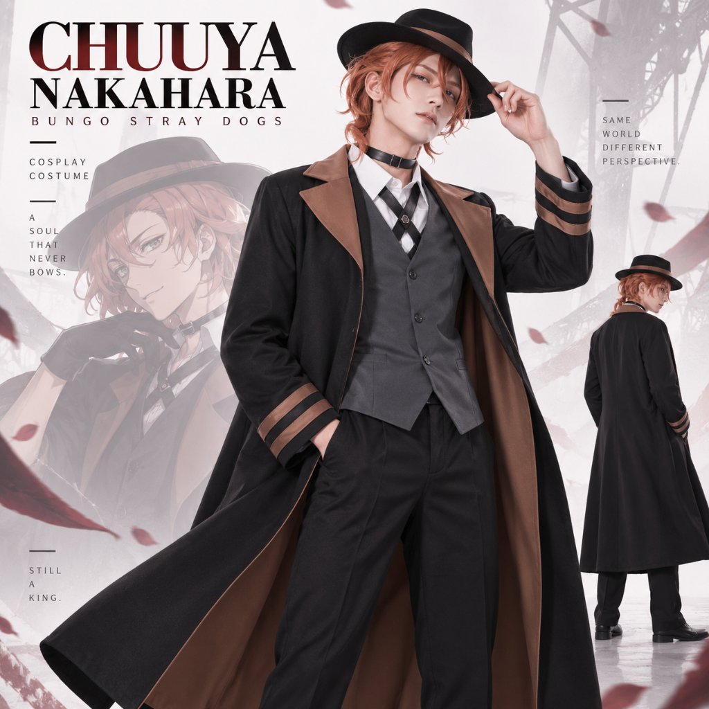 Jubah Blazer Cosplay Bungou Stray Dogs Chuya Nakahara