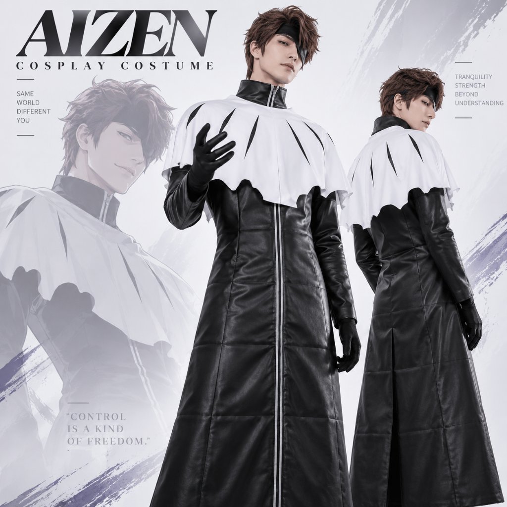 Jubah bleach housand year blood war sosuke aizen cosplay costume
