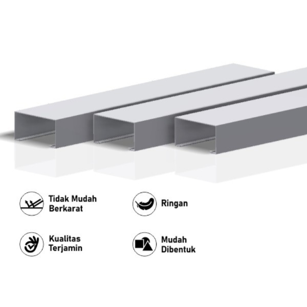 KANAL C ALUMINIUM SILVER 4 IN KUSEN 1M PERMETER OPEN BACK OPENBACK