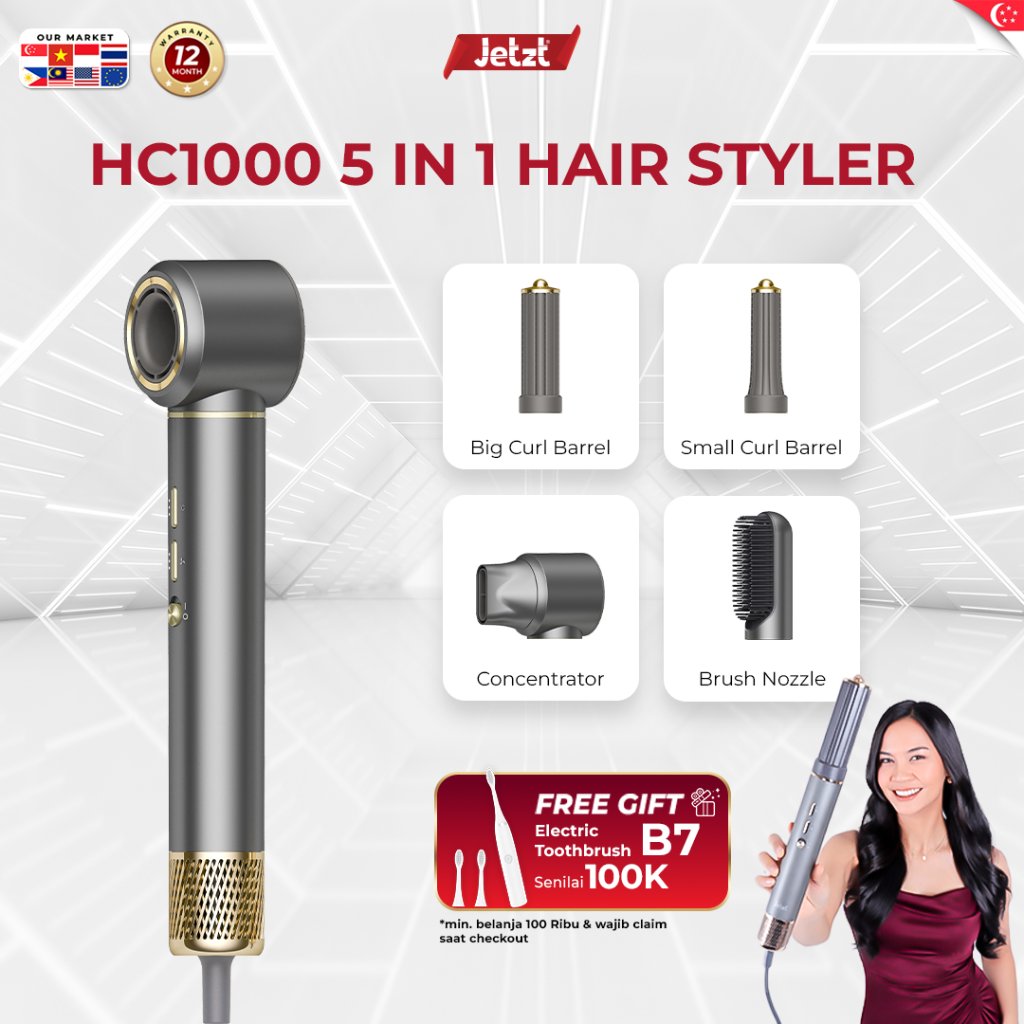 JETZT HC1000 Hair Dryer 3 in 1 Pengering rambut 200 Juta ion negatif Teknologi anti radiasi aman unt