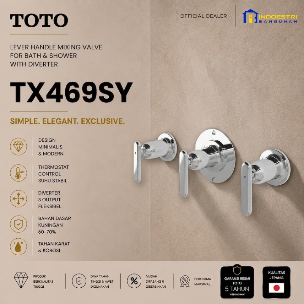 Kran Tanam Mixer with Diverter TOTO TX469SY / Mixing Valve with Diverter TOTO