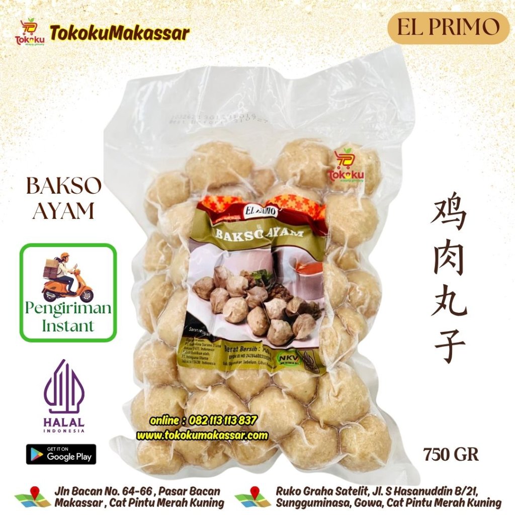 El Primo Bakso Ayam 750 gram - Bakso Ayam Beku