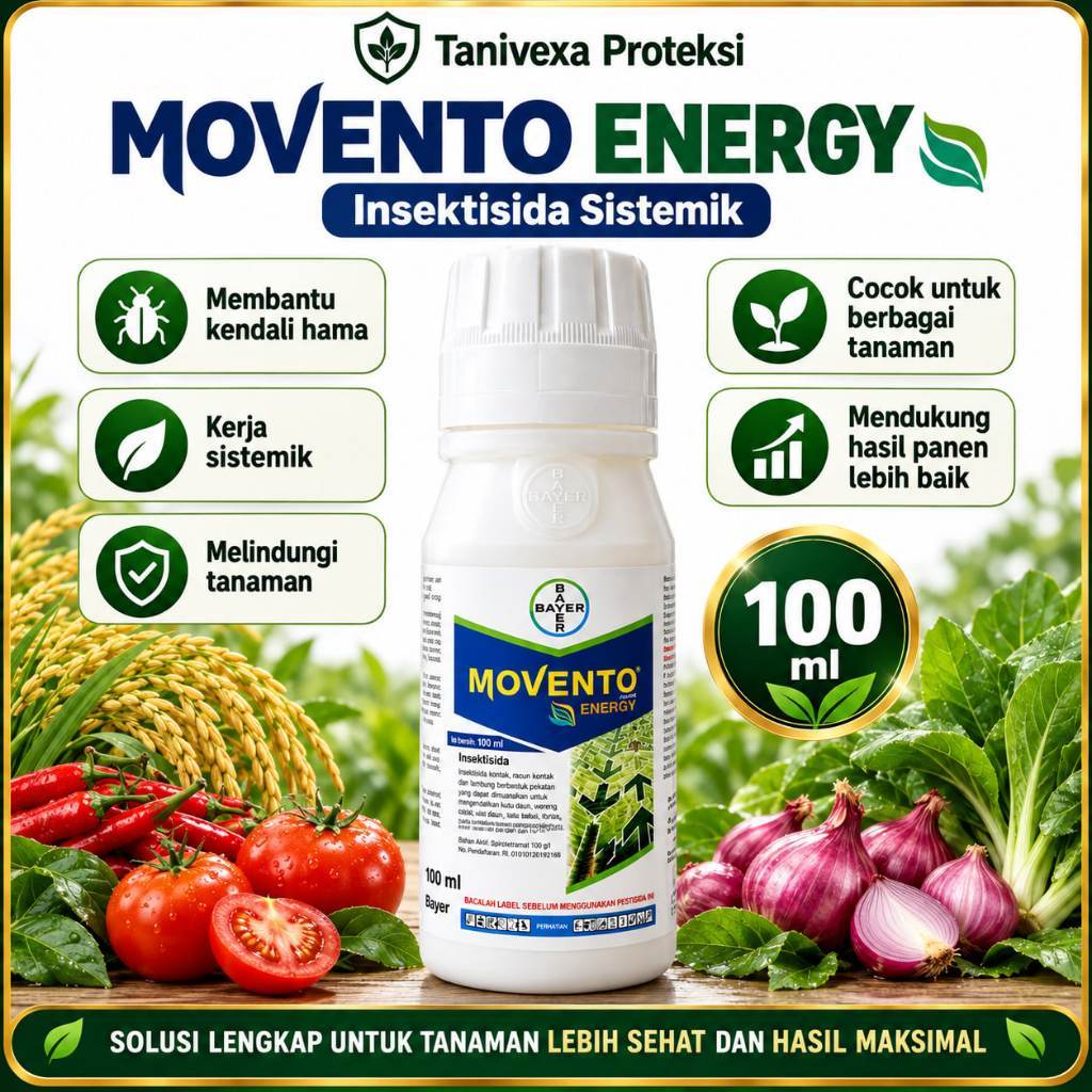 MOVENTO ENERGY 240 SC 100ML Bayer Insektisida Sistemik Imidakloprid Spirotetramat Kutu Kebul Thrips 
