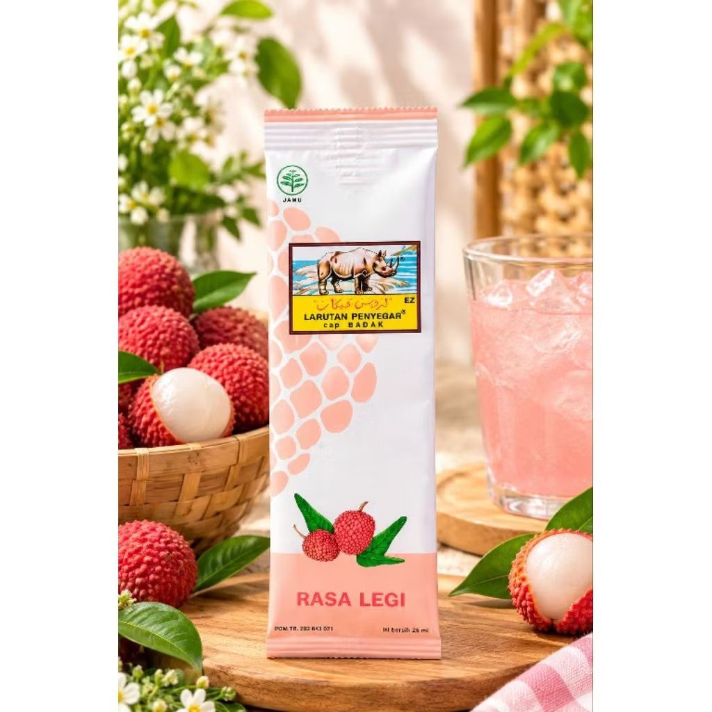Larutan Penyegar Cap Badak Rasa Leci Sachet 25 ml