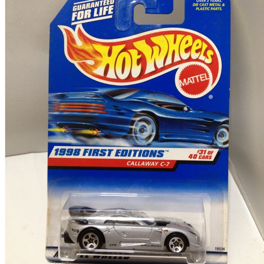 Hot Wheels. 1998 First Editions - 31. Callaway C7. BlackInteriorHeadlights BlackHWLogo by MATTEL