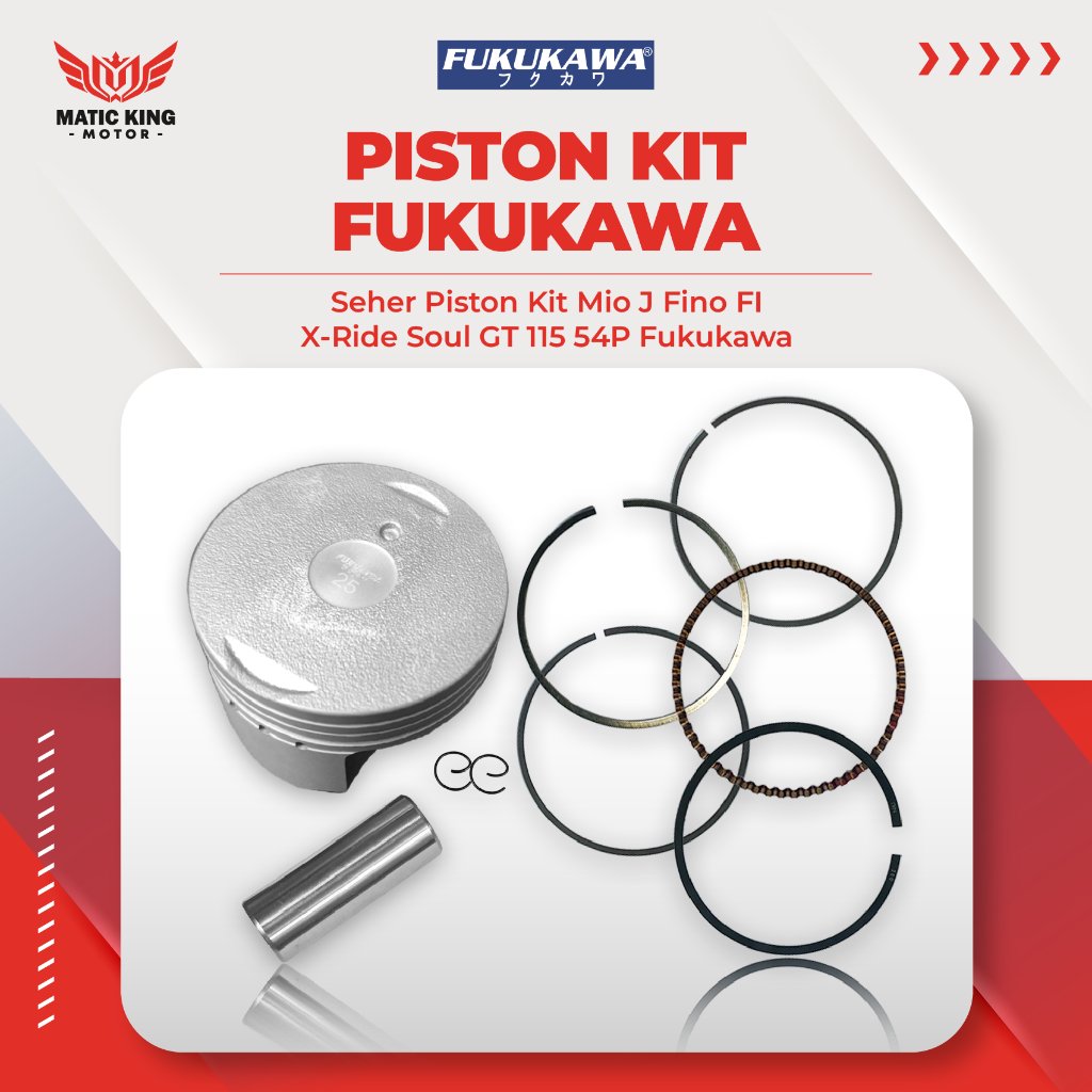 Fukukawa Piston Seher KIT Oversize Mio J Soul GT Fino Xride 115 cc 54P STD 25 50 75 100 150 200