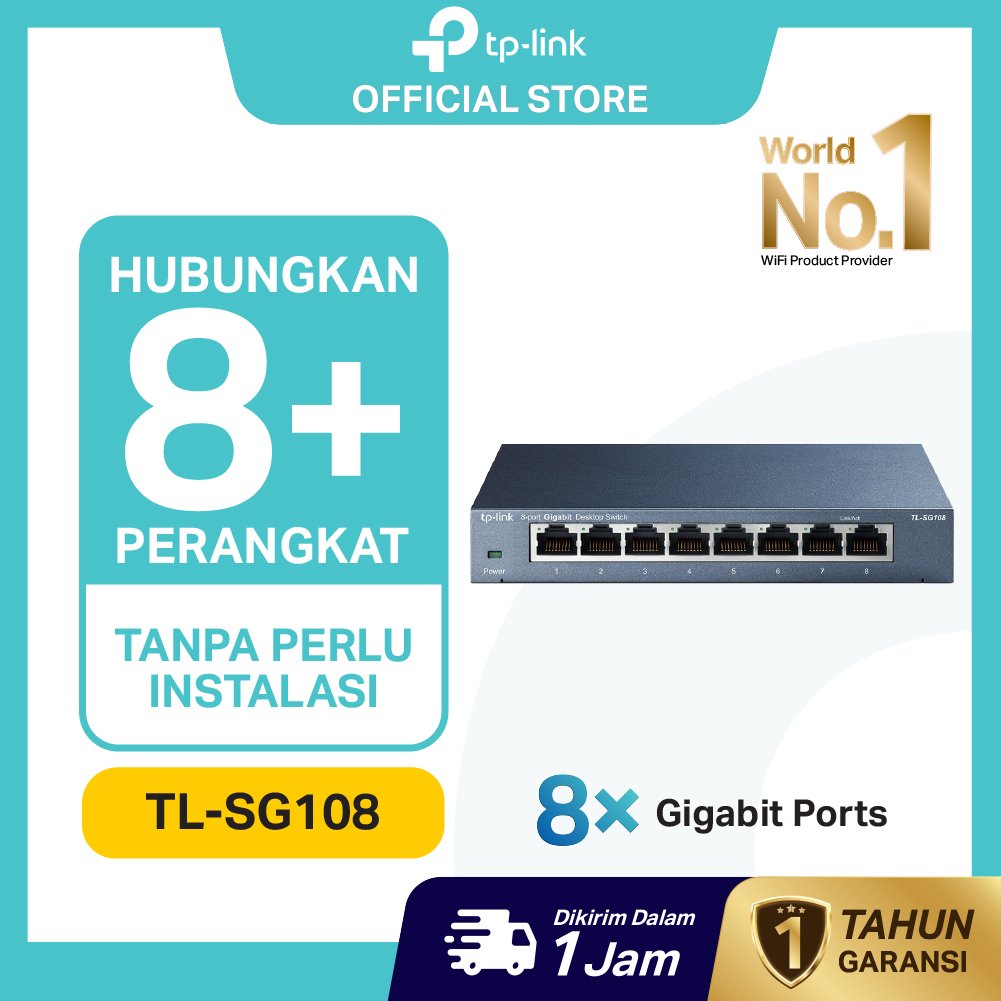 TP-Link | TL-SG108 | Switch Gigabit | 8 Port | Gigabit Ethernet Switch | Unmanaged Switch | Switch L