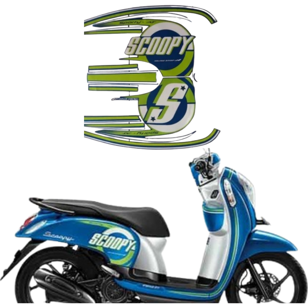 Stiker Striping Motor Scoopy 2015 2016 warna biru