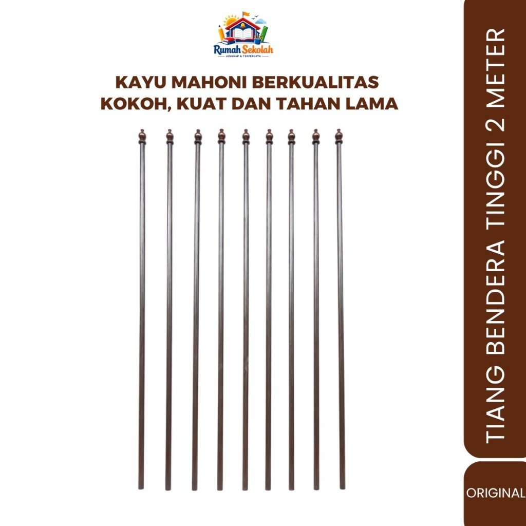 Tiang Bendera / Tiang Bendera Ruangan / Tiang Bendera Kayu Panjang 2 Meter