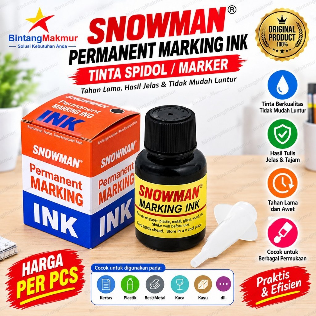 REFILL SPIDOL PERMANENT SNOWMAN / TINTA REFILL PERMANENT SNOWMAN