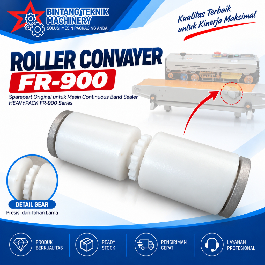 Roller Conveyor Mesin Band Sealer FR800 FR900