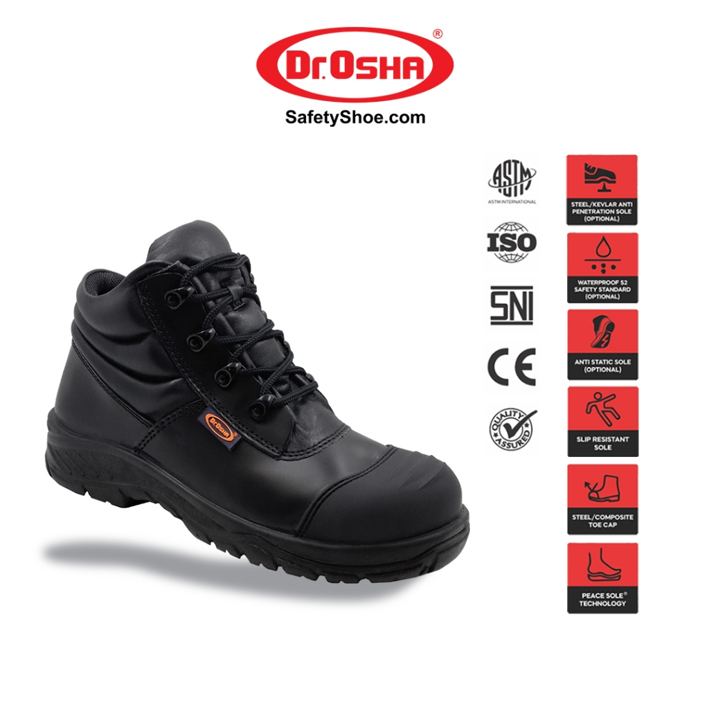 Dr.OSHA Elite Ankle Boot - 3236 - Black - S1 Safety Shoe Sepatu Safety