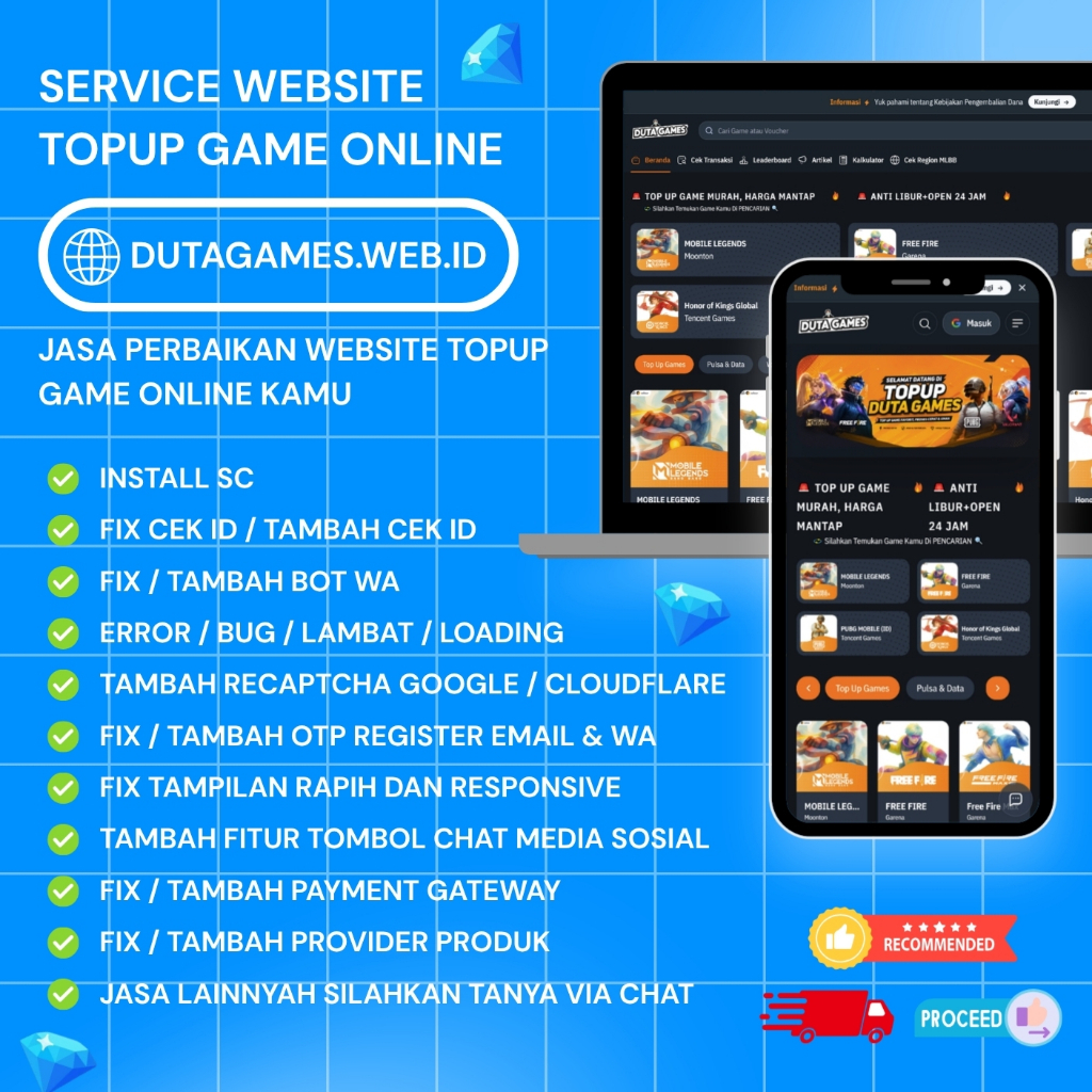 JASA PERBAIKAN FIX/ERROR WEBSITE TOPUP GAME ONLINE