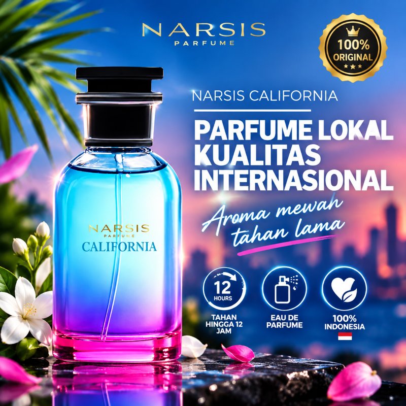 NARSIS California Eau de Parfume - parfum wanita tahan lama dan wangi 24 jam ori
