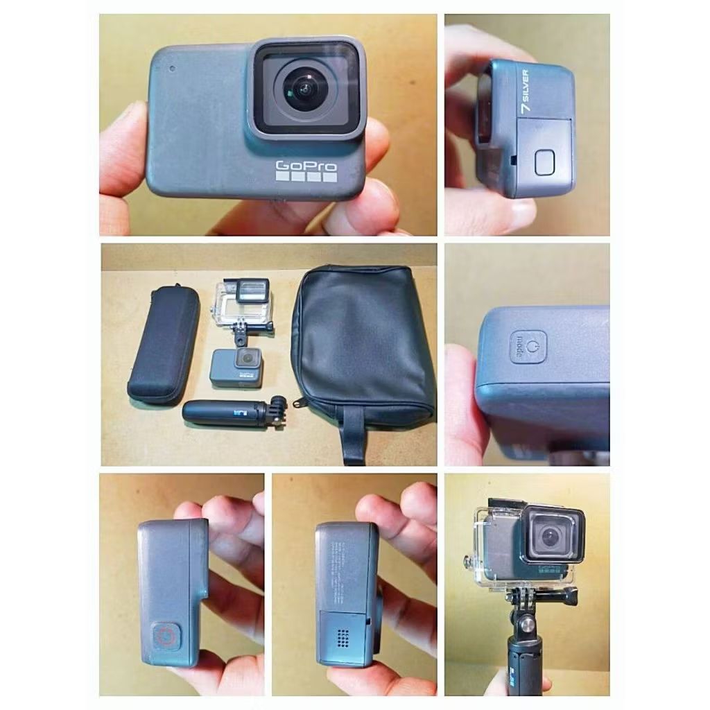 gopro hero 7 silver + 4k 30fps + 96% mulus banget + free accecoris