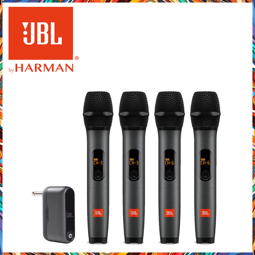 JBL Mikrofon Nirkabel Handheld Set 4 Mikrofon Bawa Satu Buah Penerima - V4