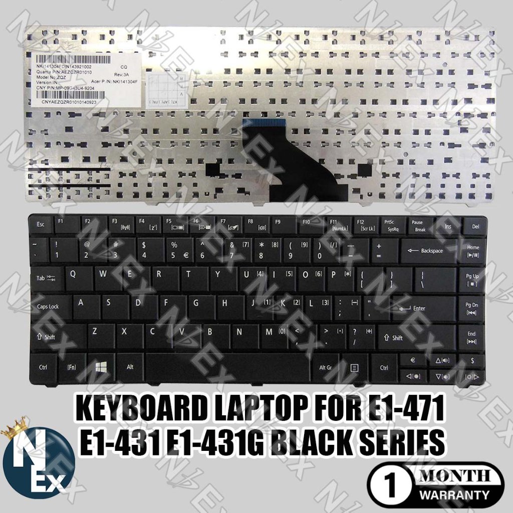 KEYBOARD ACER E1-431 E1-431G E1-471 BLACK SERIES