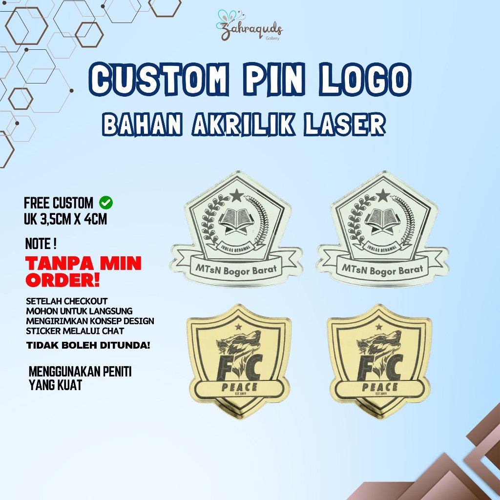CUSTOM PIN LOGO/BROS LOGO/LOGO PIN CUSTOM AKRILIK