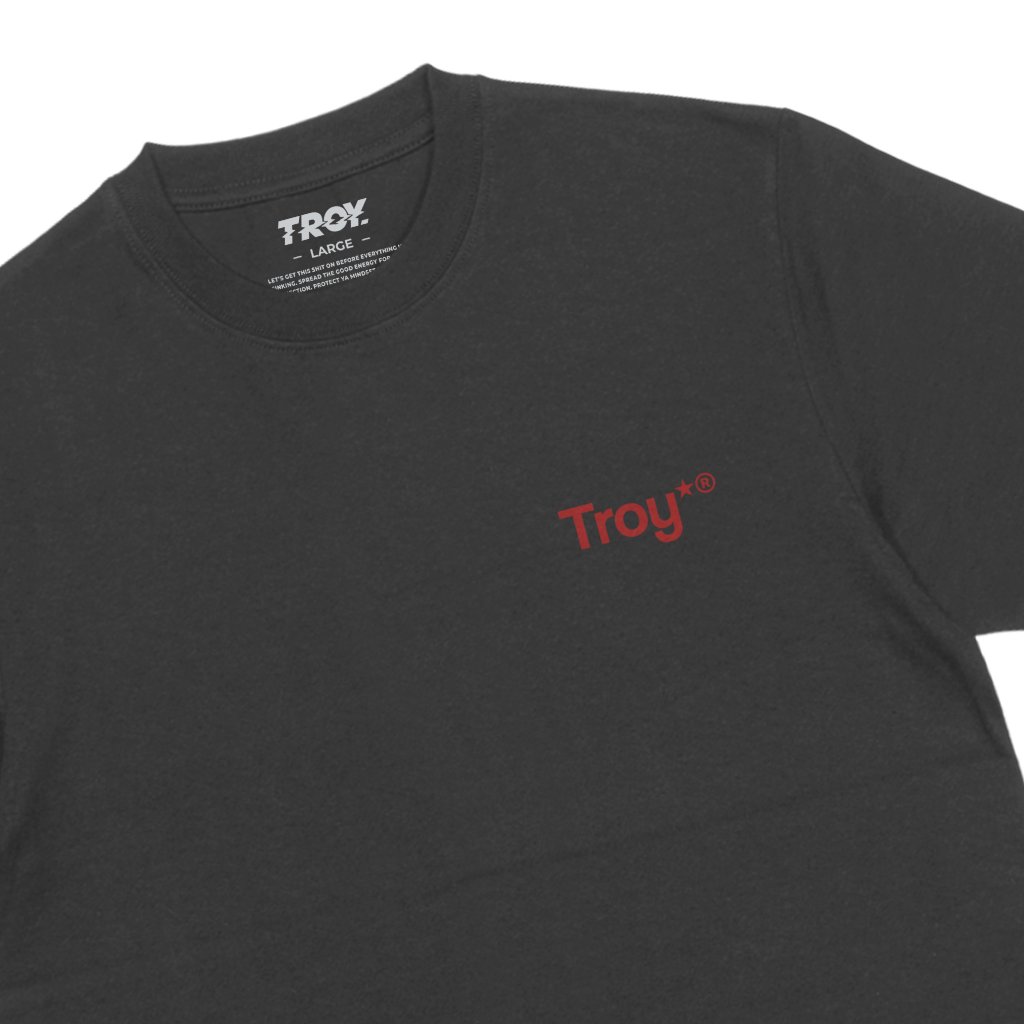 Troy Company T-Shirt Dark Grey Stop Talk - Kaos Pria Lengan Pendek Abu Gelap MTD 3715