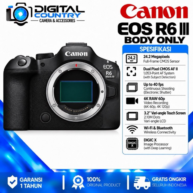 CANON EOS R6 III BODY ONLY / CANON EOS R6 MARK III / CANON R6 III MIRRORLESS