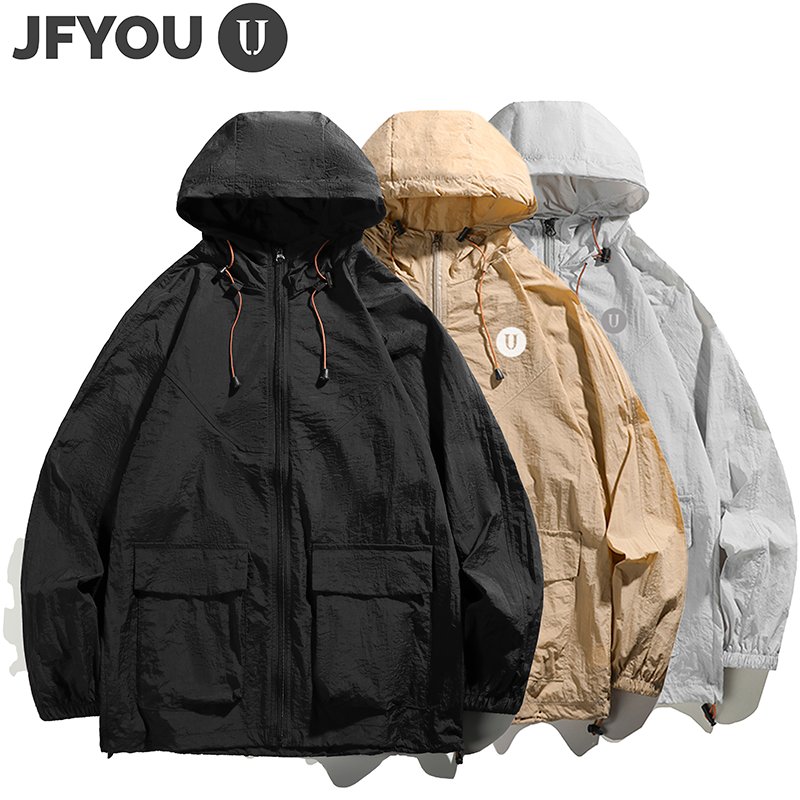 JFYOU JAKET COOL SILK ANTI UV - HOODIE TIPIS NAFAS - DESAIN MINIMALIS PRIA WANITA