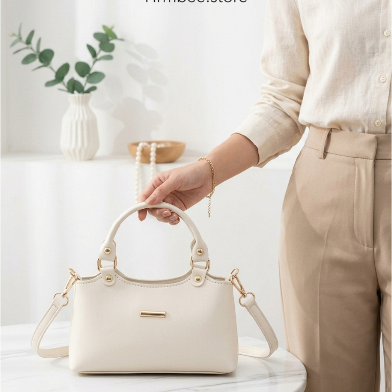 Tas Selempang Wanita Nalala Kekinian kode Kinza Handbag Kulit Sintetis tali panjang NARA- Hrmbee.Sto