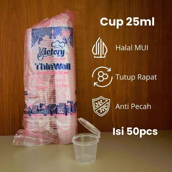 SAUCE CUP VICTORY + TUTUP  UKURAN 25 ML / 35 ML / 60 ML |THINWALL VICTORY CUP SAOS