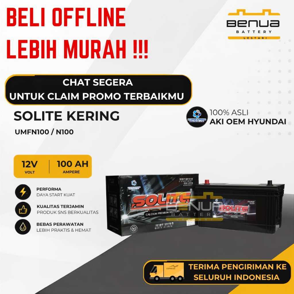 Aki Solite KERING CMF120 / Aki N120 / Aki N 120 / Aki Mobil 12V 120Ah Original OEM Hyundai