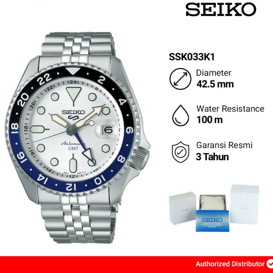 JAM TANGAN PRIA SEIKO 5 GMT SSK033K1 AUTOMATIC ORIGINAL