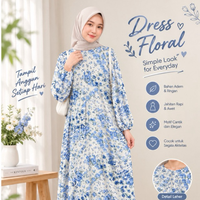 PLUSHWEAR - DASTER RAYON / DASTER BUSUI / LONG DRESS LENGAN PANJANG DRESS RAYON ADEM REMAJA DEWASA