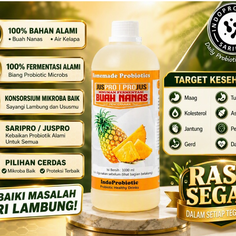IndoProbiotic | Saripro | Sari Probiotik | Minuman Probiotik | Minuman Kesehatan | Promic Buah Nanas