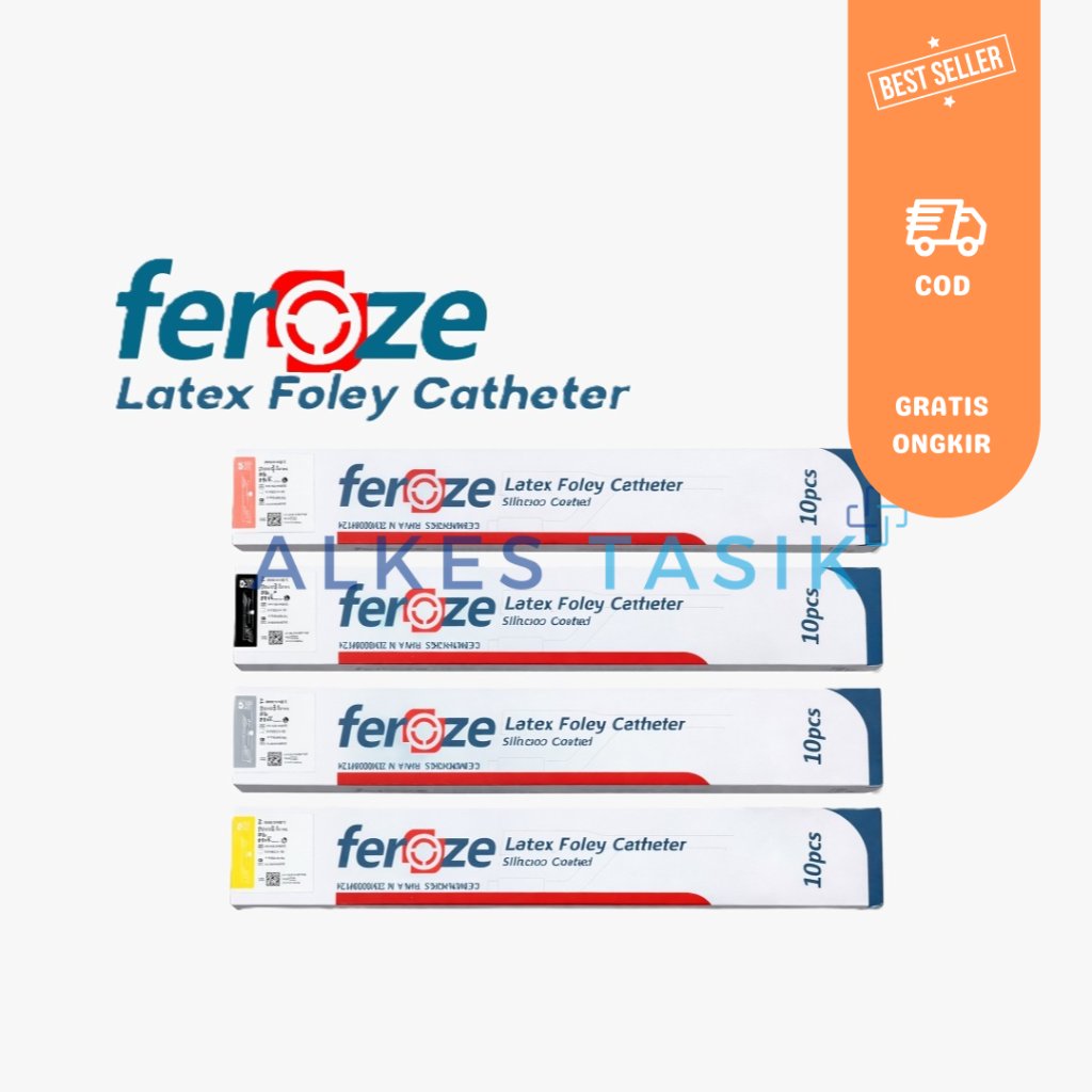 Kateter Foley Latex FEROZE Eceran 2 Way / Foley Catheter FEROZE No. 16/18/20