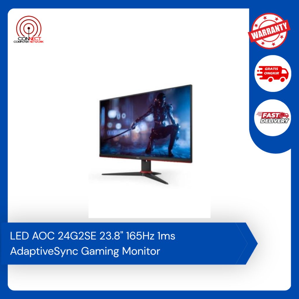 LED AOC 24G2SE 23.8" 165Hz 1ms AdaptiveSync Gaming Monitor