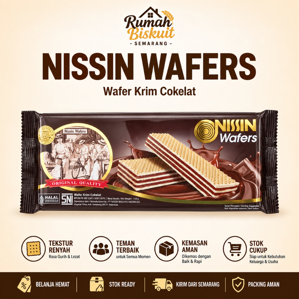 Nissin Wafer Chocolate 110gr Nissin Wafer Bungkus Coklat