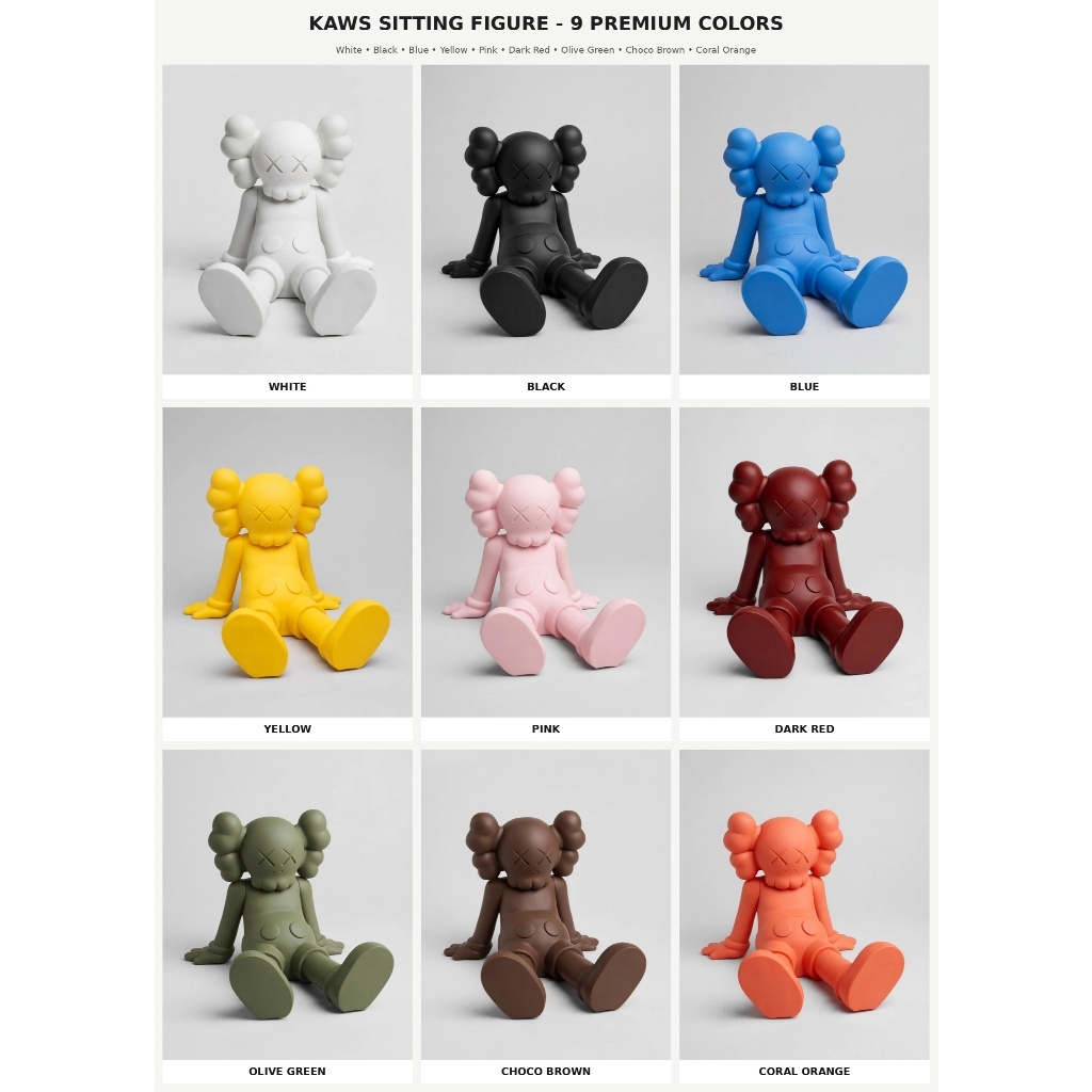 Kaws Sitting Figure Dekorasi Karakter Boneka Kaws