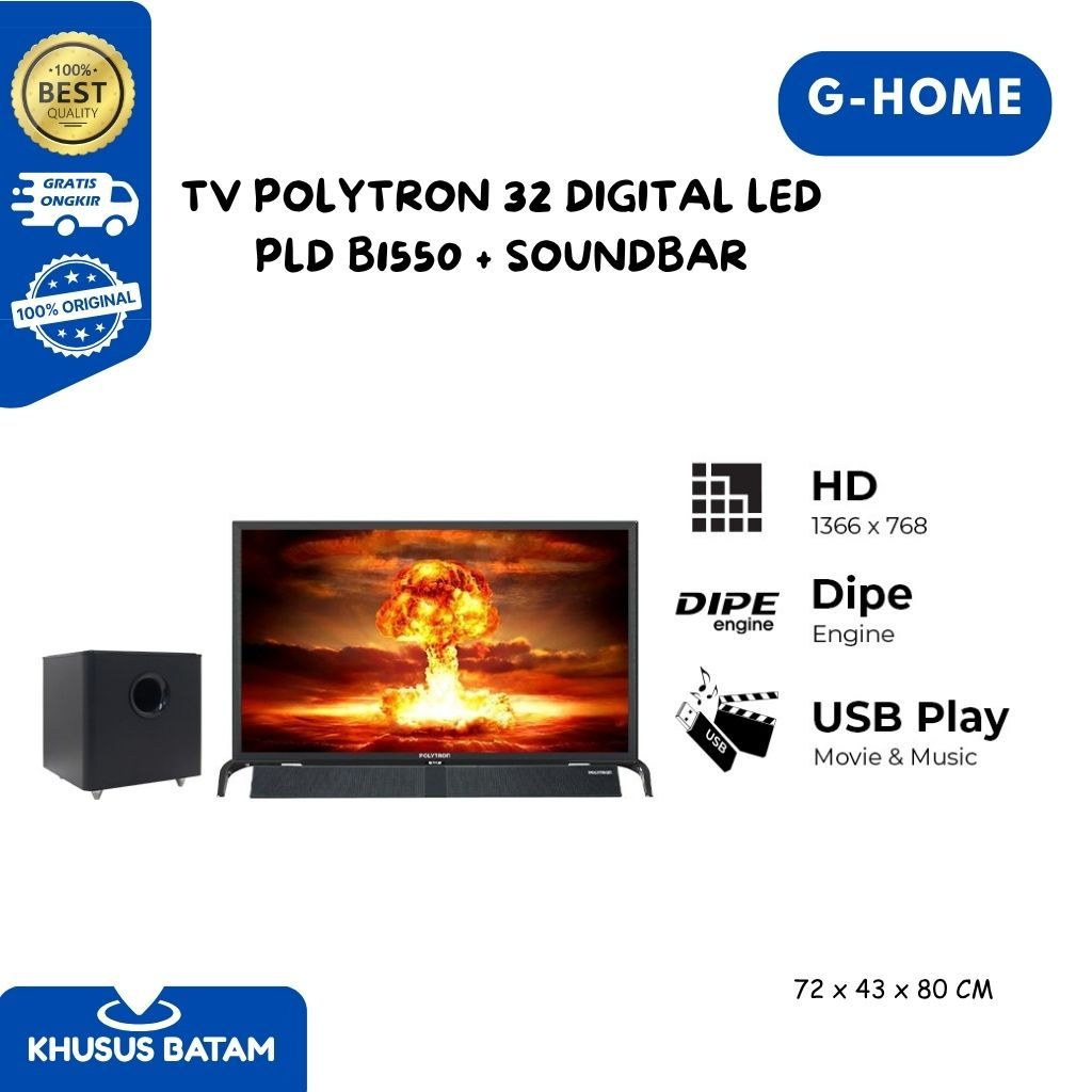 TV POLYTRON 32 DIGITAL LED PLD B1550 + SOUNDBAR