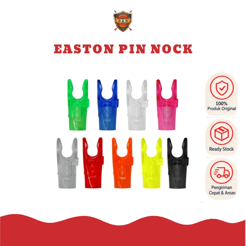 EASTON PIN NOCK RECURVE ORIGINAL / PIN NOCK ANAK PANAH RECURVE SIZE S & L + BUBBLE WRAP
