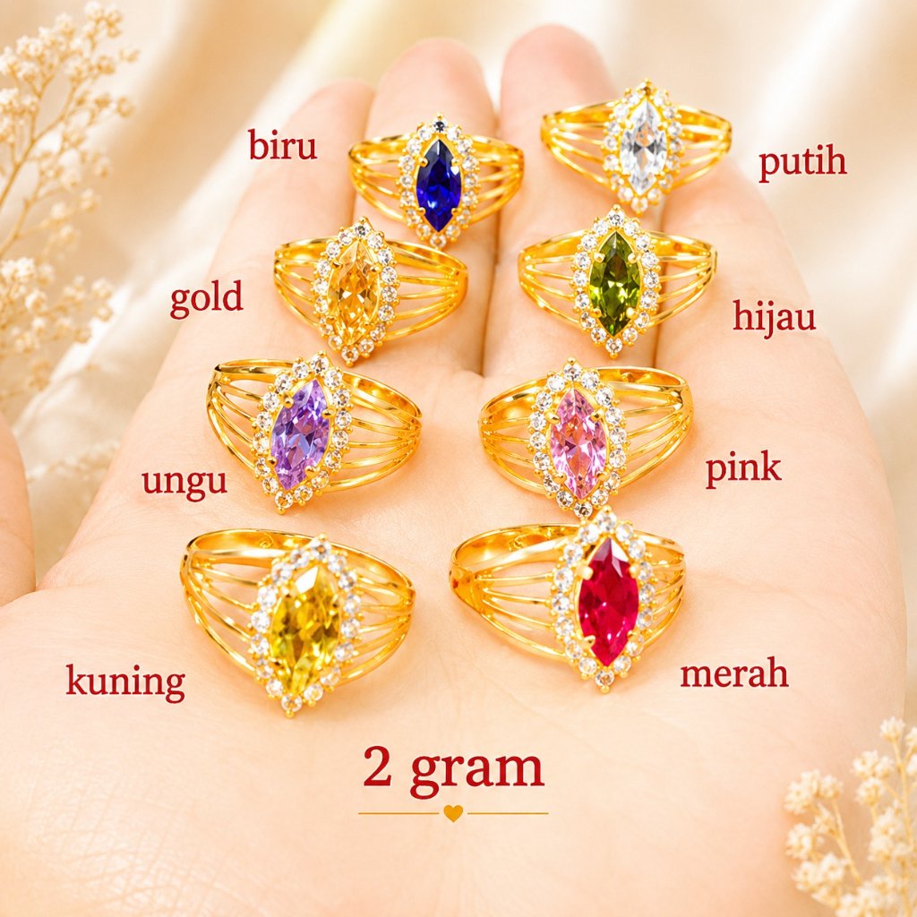 Cincin Dewasa Emas Muda Mata Besar 2 gram