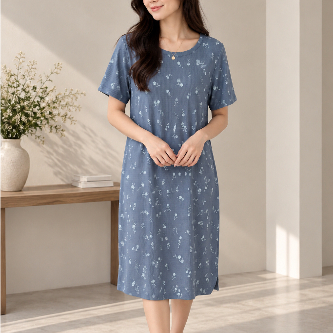 Kultur at Home - Night Dress - Daster Kancing Baju Hamil Rayon Katun
