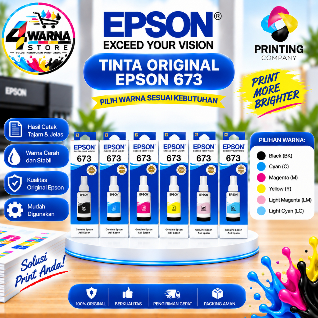 TINTA EPSON 673 ORIGINAL Epson L800 - Epson L805 - Epson L850 - Epson L1800